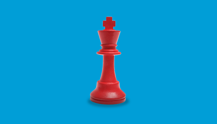 King chess piece standing upright